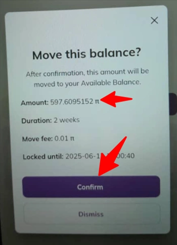 move your Pi Coins to your Available Balance